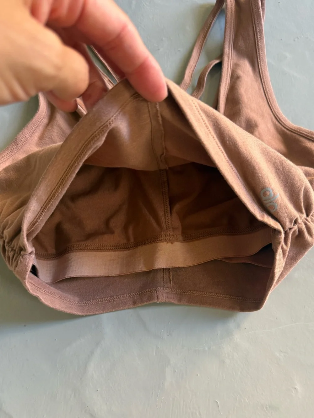 ALO Yoga Wild Thing Bra in apricot